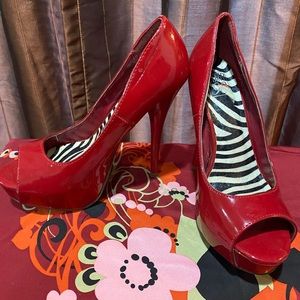Red Peep Toe